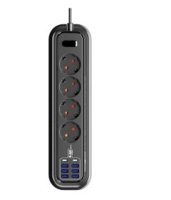 Moxom Power Fortress 4 Way Socket with 8 Charging Hub