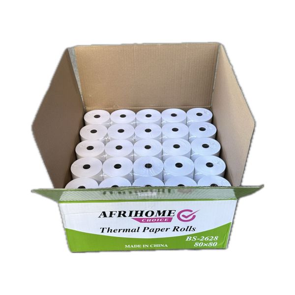 AFRIHOME Thermal Till Rolls 80x80 (50 Rolls in a Box)