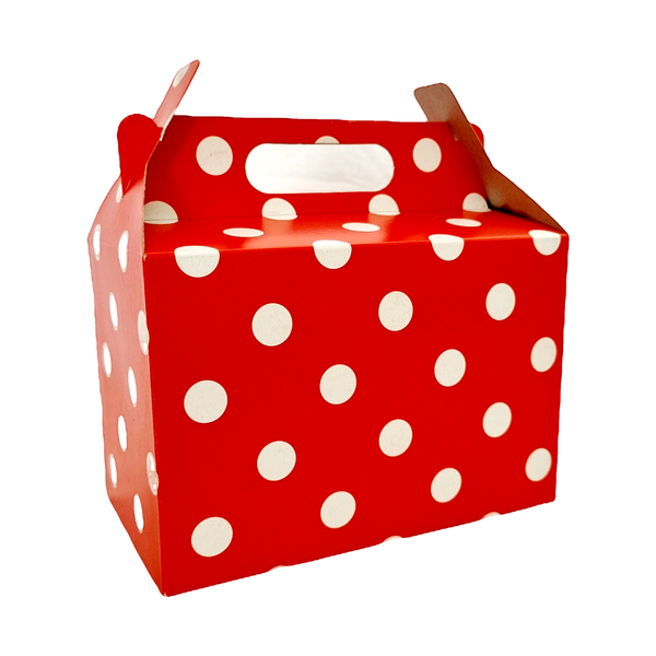 Red Party Box with White Polka Dots
