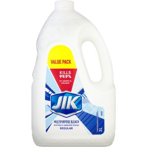 JIK 3l, Liquid Thin Bleach, Laundry Stain remover, Regular