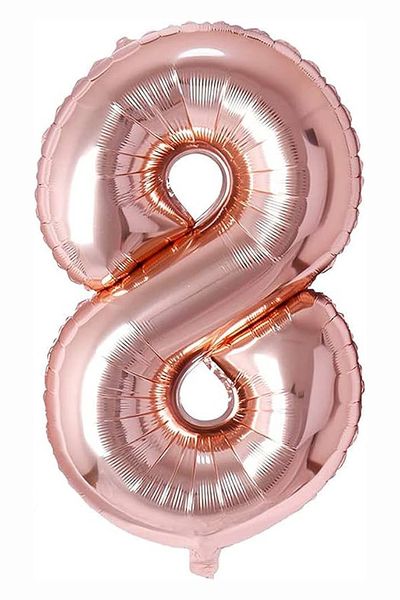 Foil Balloon Number 8 - Rose Gold - 106cm - Umlozi