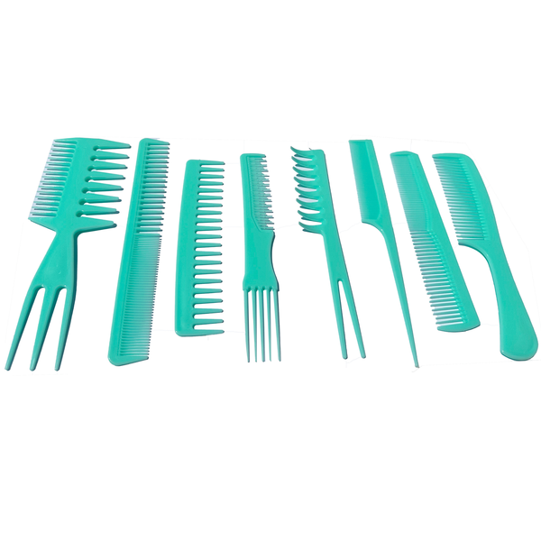 8 Pieces Professional Styling Comb Set - Green