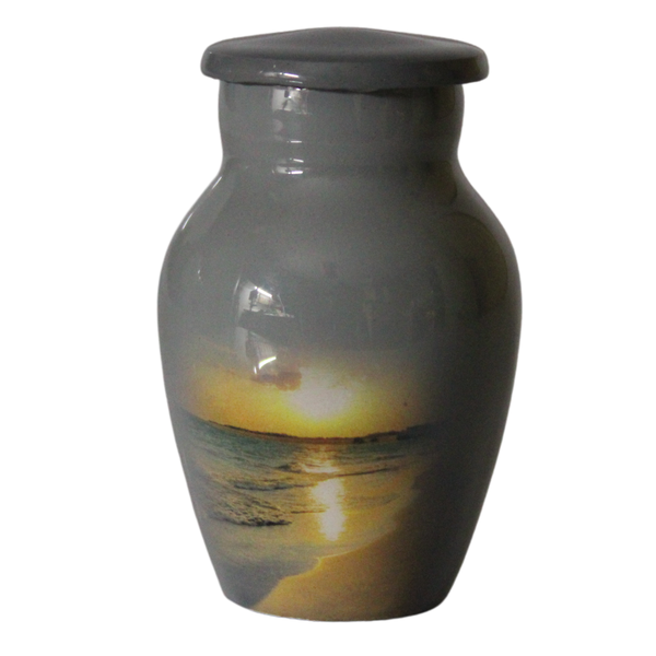 4 Pieces Beach Aluminium Memorial Keepsake Cremation Urn For Ashes