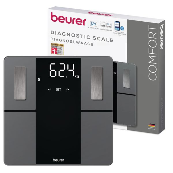 Beurer Diagnostic Scale BF 500 BT +App: BMI, Body Fat, Muscle, Water &amp; More