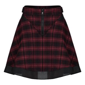 PUNK RAVE - Gothic Black and Red Mini Cotton Skirt