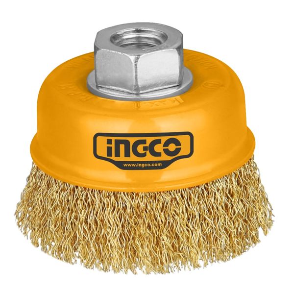 Ingco - Wire Cup Brush 75mm (3") M14 x 2 - 0.3mm Wire - 12,500 RPM