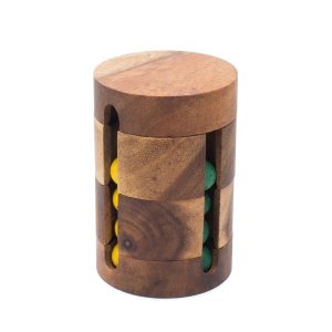 Spinning Drum - Wooden Alignment Puzzle / Lock Brainteaser, Hardwood
