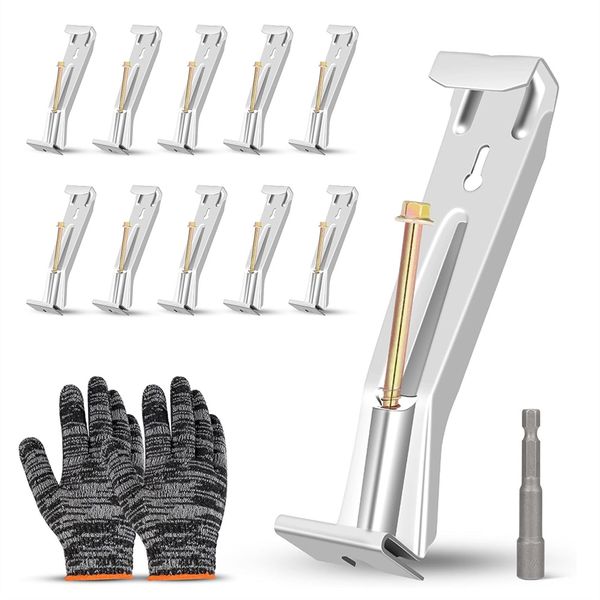 10-Pack Hidden Gutter Hooks With Rust-Proof Screws And Clips