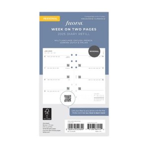 Filofax Personal Organiser Refill Week to View - Cotton
