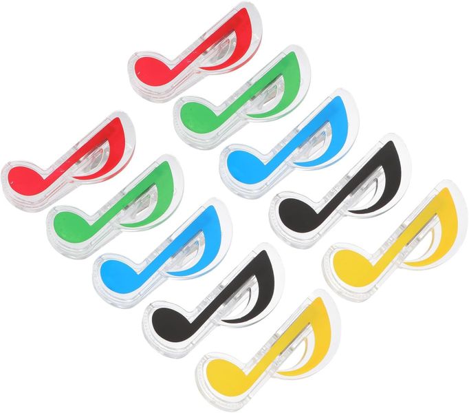 Music Note Shaped Plastic Clips for Sheet Music, Office and Memo Use