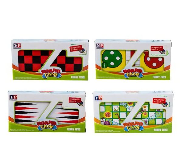 Bulk Pack x 4 Board Games - Snaked &amp; Ladders, Ludo &amp; Chess (Magnetic)