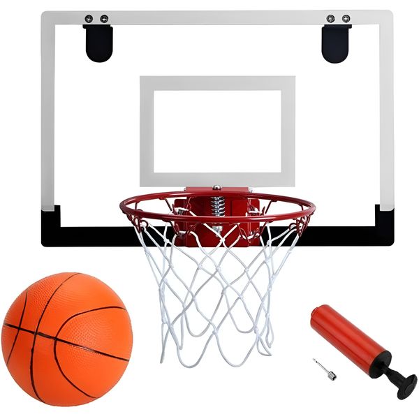 43x26cm Mini Wall Mounted Basketball Hoop Set with Ball &amp; Accessories