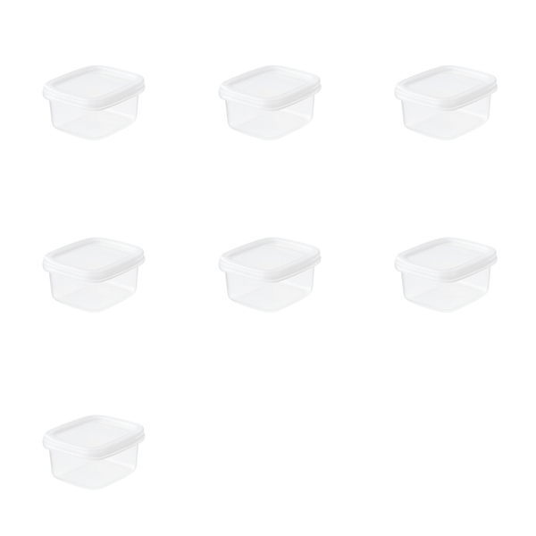 Reusable Plastic Refrigerator Storage Box - Transparent 7 Pack