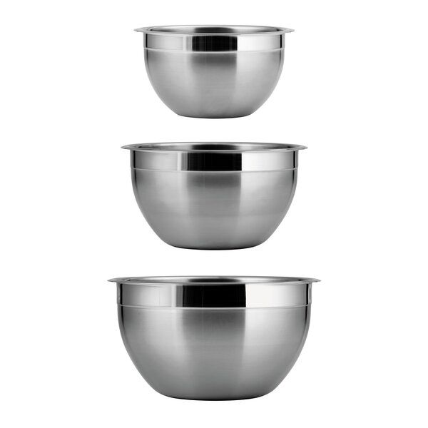 Stainless Steel Mixing Bowls Set of 3 - 28cm, 26cm, 24cm