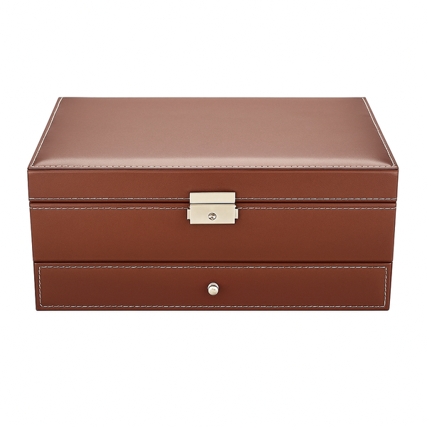 12 Slots Watch Organizer Jewelry Display Case Box With Drawer