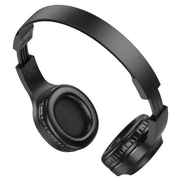 Wireless Headphones with Deep Bass, Foldable Design &amp; Mic - Black-hoco.-W46