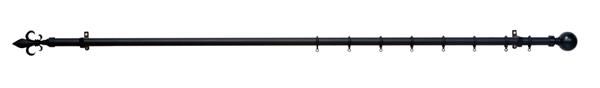 Decor Depot 25mm Steel Curtain Rod - Black (3.0m)