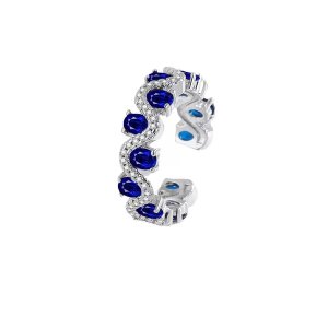 Snake Oval Blue Open Ring