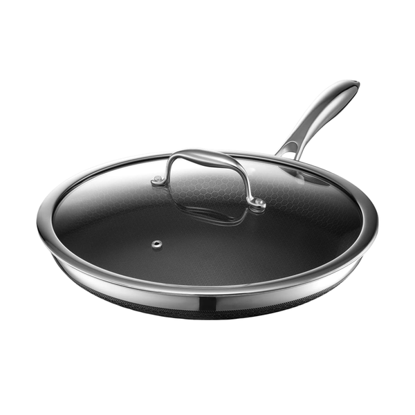 Nonstick Aluminum Fry Pan With Tempered Glass Lid P- 24 x 24 x 6.5cm