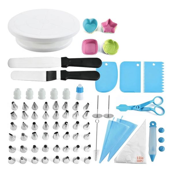 80-Piece Cake Decorating Set with Nozzles, Bags, Scrapers &amp; Baking Tools