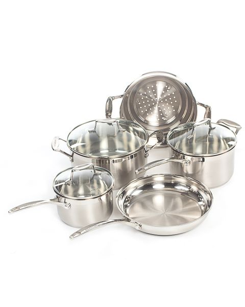 Scanpan - 5pc Cookware Set Stainless Steel Pots &amp; Frypan with Multisteamer