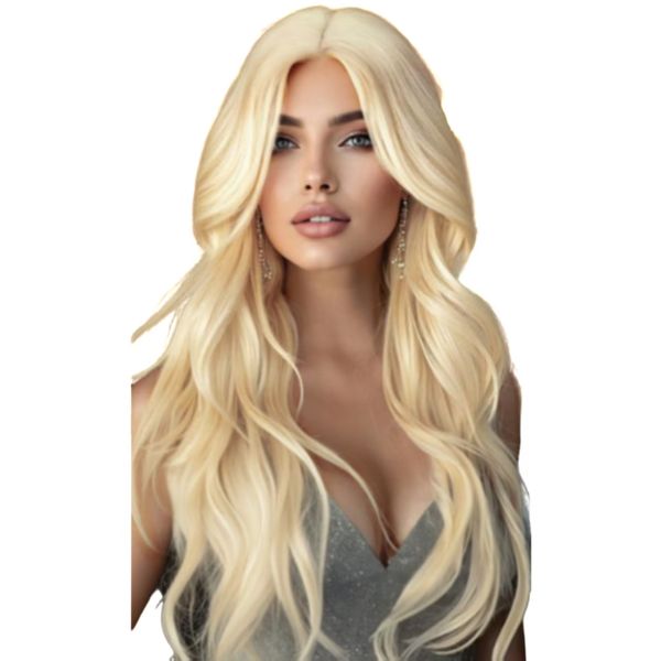 Big Wave Blonde Women's Wig, Middle Parting Wig Full Head