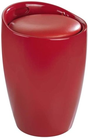 Wenko - Candy Bathroom Stool / 20L Laundry Bin - Red