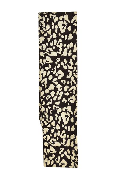 Dark Brown Rectangular Cotton Modesty Scarf with Light Brown Pattern
