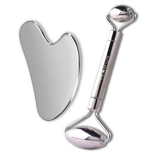 Stainless Steel Face Roller &amp; Gua Sha Set for Face, Eye, Neck Massage