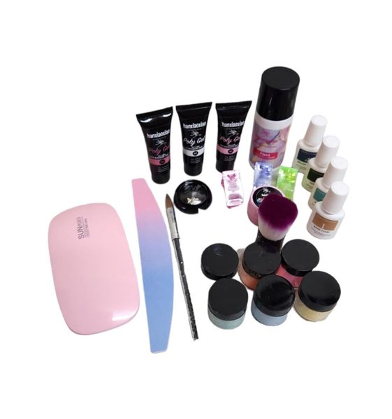Nail Practice Kit with UV Gel Polish , UV Lamp &amp; Acrylic Powder