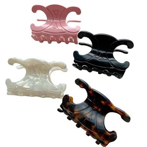 4 Pack Premium durable acetate butterfly hair clips, Medium Size