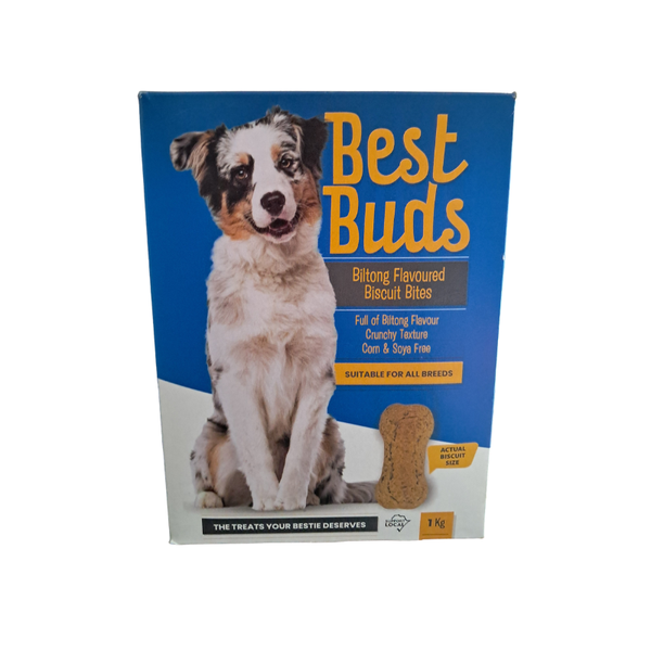 Biltong Flavoured Biscuit Bites Dog Treats 1Kg Box