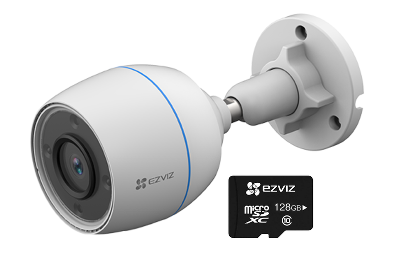 EZVIZ C3TN Color - Wi-Fi Smart Home Camera + 128 GB Micro SD Card