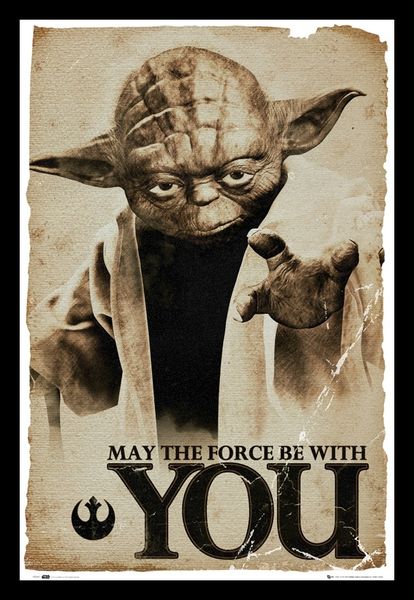 Star Wars - Yoda, May The Force Be Poster With Black Frame