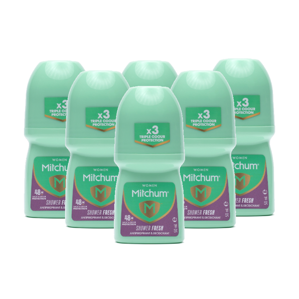 Mitchum Women Shower Fresh Roll On 50ml x 6 Pack
