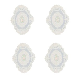 Retro Lace Placemats,French Crochet Doilies,12x16-In Place Mats 4Piece