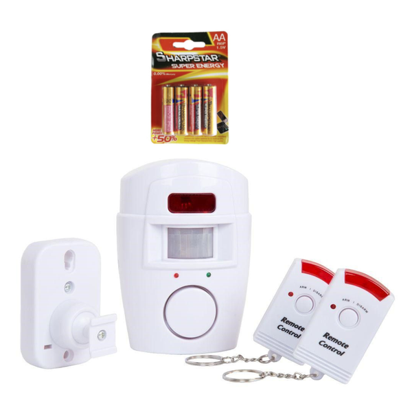 Wireless Motion Sensor Alarm System + 4x AA Batteries
