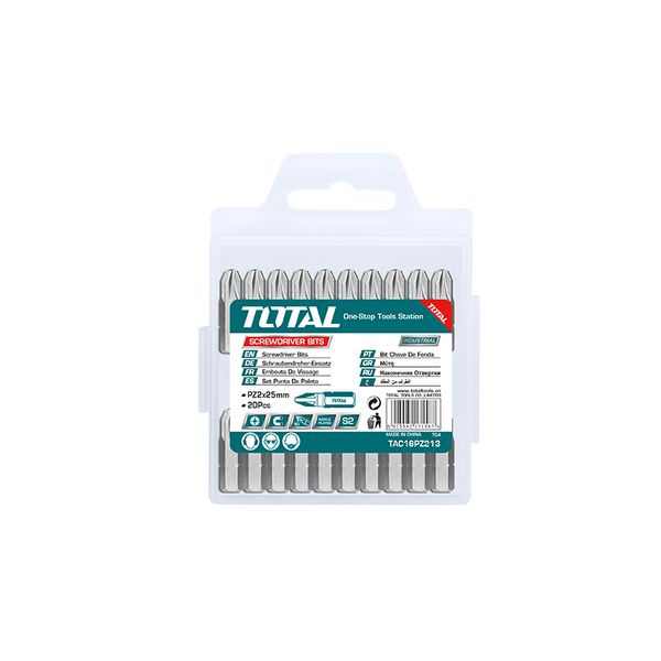 Total Tools Screwdriver Bit PZ2,25mm 20Pcs (3 Sets)