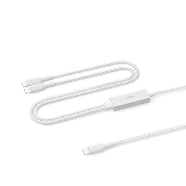 Belkin - BoostCharge Pro 2-in-1 USB-C to USB-C Cable 140 Watt White