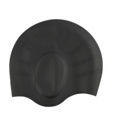 Silicone Swimming Cap With Ear Pockets For Adults - Black
