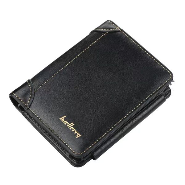 Vertical zipper buckle short wallet