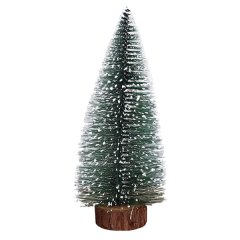 Christmas Tree Mini Pine Tree with Snow and Wood