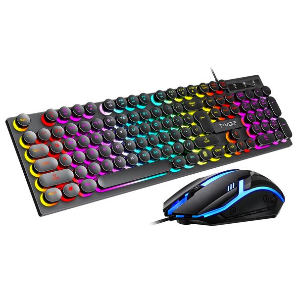 TF270 Retro Punk Gaming Keyboard and Mouse Set
