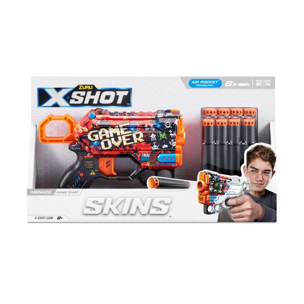 X-Shot Skins Menace Dart Blaster (8 Darts) by ZURU - Assorted designs