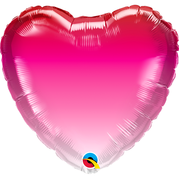 Qualatex 18 Inch Foil Heart Pink Ombre Balloon