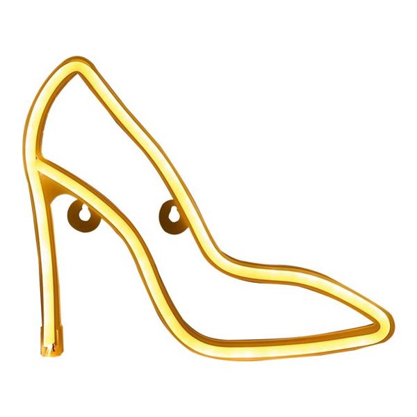 High Heeled Shoe Neon Light for Festival Party Room Décor USB/Battery Use