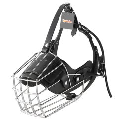 TopikaPet - Heavy-Duty Wire Dog Muzzle for Large Breeds, Adjustable Fit