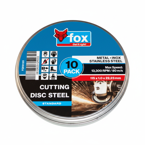 Fox - Cutting Discs - Steel - 115mm - 1.0mm - 10 Piece Set