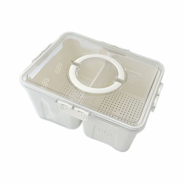 2-Grid Large Food Draining Storage Container Organiser