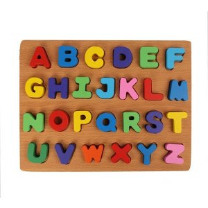 Wooden Alphabet Puzzle, Letter Puzzles for Toddlers